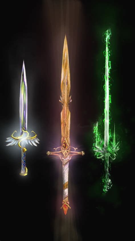 Enchanted weapon fueled by runes